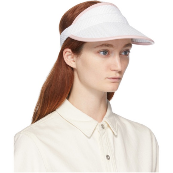 rag and bone White and Pink Straw Visor main image 9
